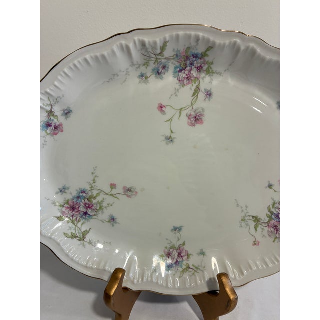 Theodore Haviland Vintage Theodore Haviland “Annette” Porcelain Handled Oval Serving Platter For Sale - Image 4 of 11