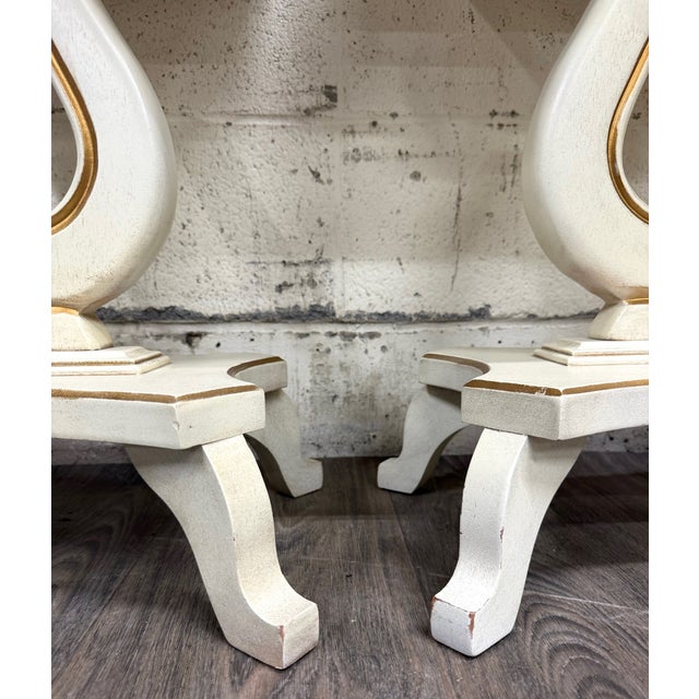 Vintage Hollywood Regency Marble Top Nightstands - Pair For Sale - Image 4 of 16