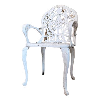 Antique Iron Garden Chair, 1890s For Sale