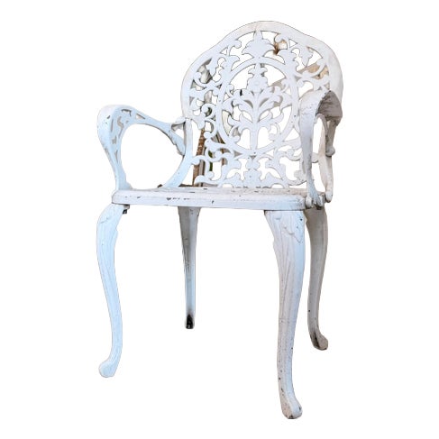 Antique Iron Garden Chair, 1890s For Sale