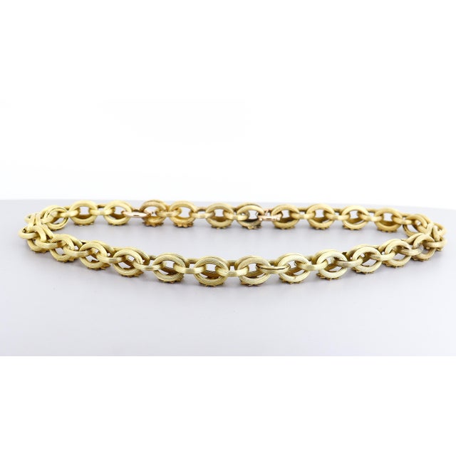 Gold Antique Victorian Fancy 17" Belcher or Rolo Chain Link Necklace For Sale - Image 8 of 15