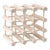Mid 20th Century Coastal Whitewashed Solid Wood 9-Bottle Wine Rack — Scandinavian Organic Modern Storage For Sale