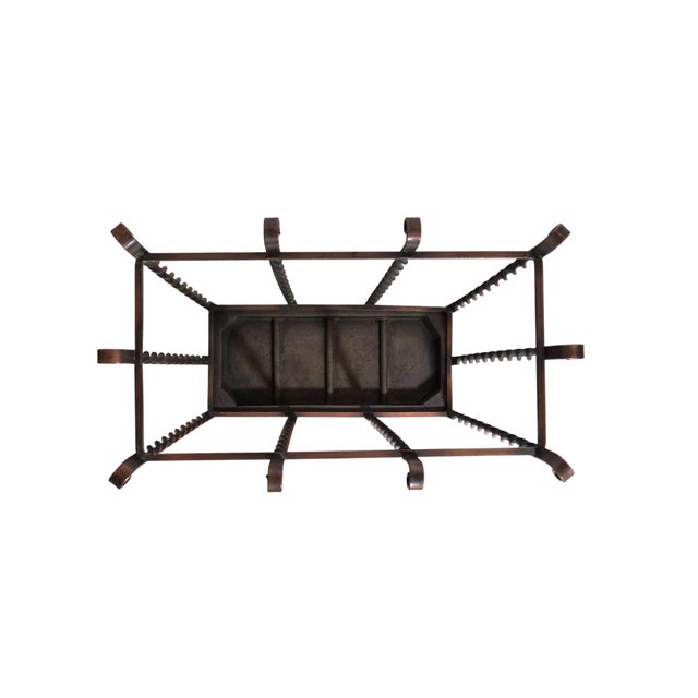 French 1940's Dark Copper Color Hand Forged Iron Umbrella/ Cane/ Magazine Stand For Sale - Image 11 of 11