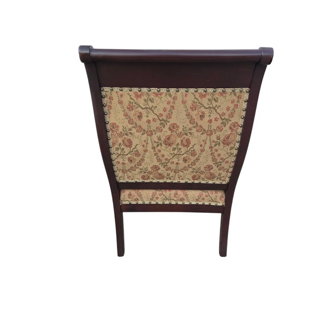 Antique French Carved Empire Lounge Chair Armchair Mahogany Parlor For Sale - Image 14 of 17