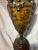 1900 - 1909 Antique Dark Patinated Brass Decorative Urn With Wood Base For Sale - Image 5 of 11