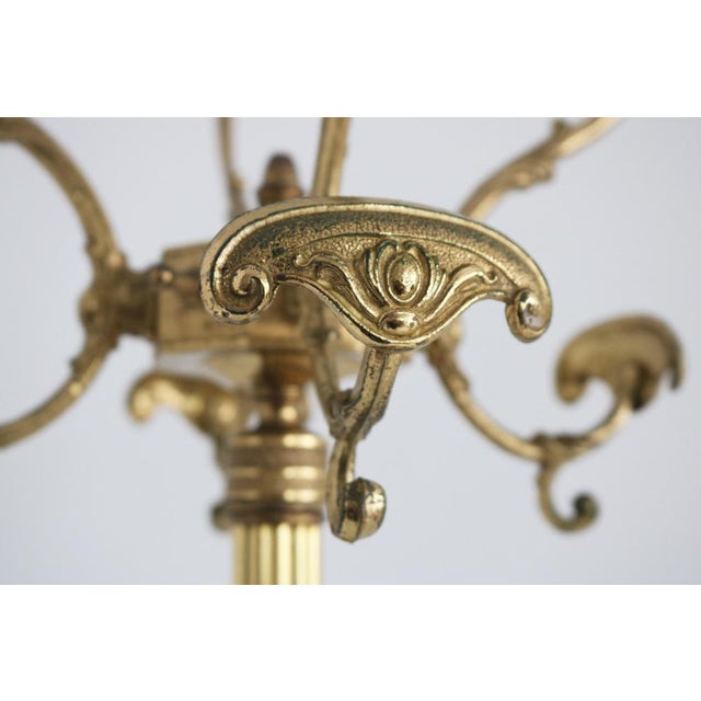 Italian Hollywood Regency Brass Coat Rack with Rotating Crown and Marble Base, 1960s For Sale - Image 6 of 17