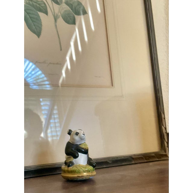 Metal Halcyon Days English Enamel Hand Painted Panda Bear Trinket For Sale - Image 7 of 12