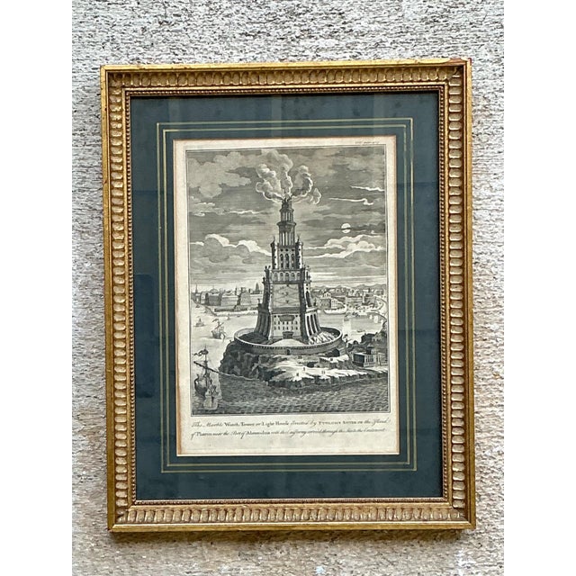 Black Antique Architectural Engraving in Gilt Frame For Sale - Image 8 of 15