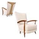 Armchair in Caviúna Wood, Leather and Bouclé by Giuseppe Scapinelli, Brazil, 1950s For Sale