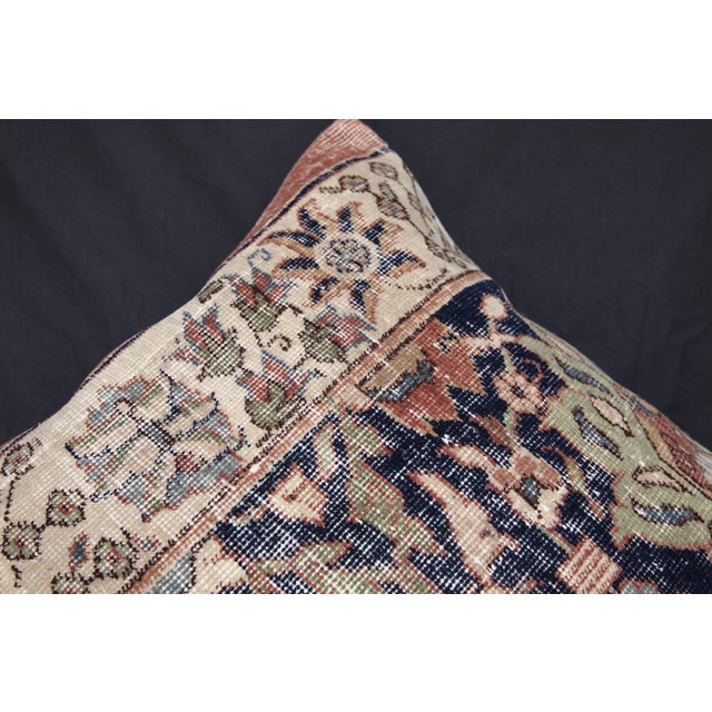 Handmade Navy Blue Rug Pillow Cover -20'' X 20'' For Sale - Image 9 of 13