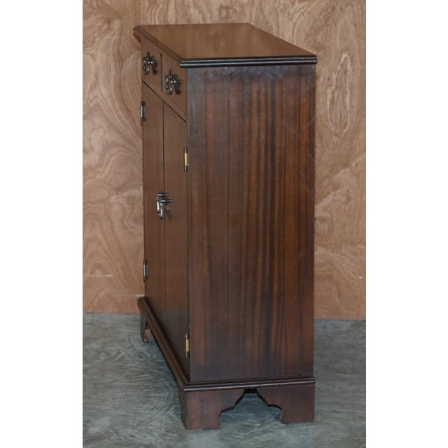 Vintage Mahogany Two Drawer Library Bookcase Sideboard For Sale - Image 9 of 13