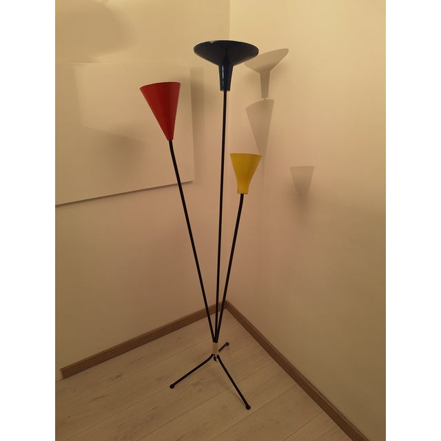 Floor Lamp in Iron and Colored Cones, 1960s For Sale - Image 10 of 10