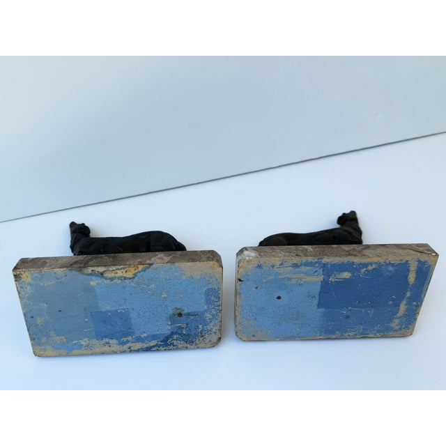 Antique French Art Deco Borzoi Bookends on Marble Bases – Pair, Sourced in Paris For Sale - Image 9 of 10