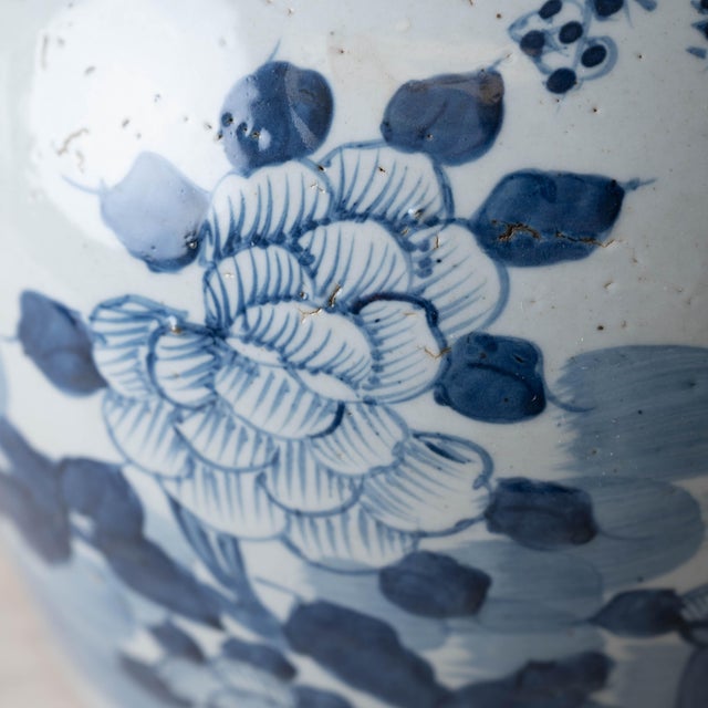 Pair of Chinese Blue and White Porcelain Ginger Jars, 20th Century For Sale - Image 9 of 12