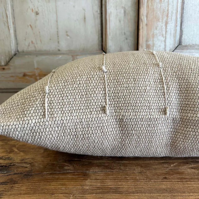 Not Yet Made - Made To Order Custom Hand Made Wool Pillow With Stripes Includes Down Feather Insert For Sale - Image 5 of 6