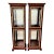 Vintage Dark Red Gold Faux Bamboo Ming Leg Jasper Style Palm Beach Regency Lighted Glass Shelving Etagere Cabinets- A Pair For Sale