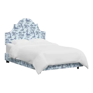 Red from Scalamandre crafted by Cloth & Company Geneva Full Bed, Blue Toile