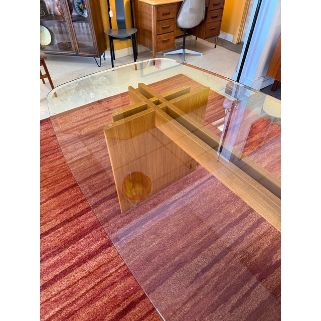 1970s Danish Modern Teak Glass Top Dining Table by Gustav Gaarde for Trekanten Denmark For Sale - Image 4 of 10