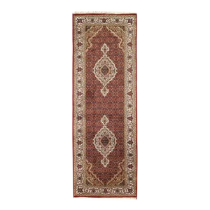 2020s Fine Hand Knotted Tabriz Mahi Design Silk & Wool