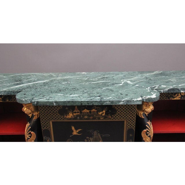 1920s Vintage Chinoiserie Cabinet with Marble Top, 1920 For Sale - Image 5 of 18