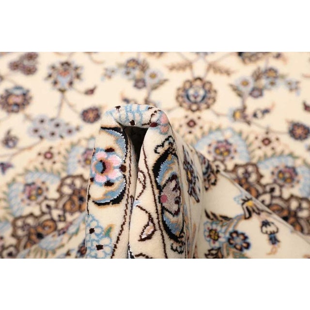 Blue Nain Hand-Knotted Rug in Virgin Wool For Sale - Image 8 of 11