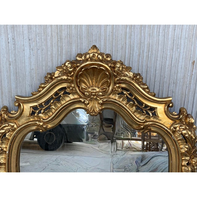 Early 20th French Empire Period Carved Gilt Wood Mirror For Sale - Image 4 of 9