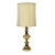 This lamp has a turned column design with multiple decorative sections, including a tiered base. 3-way knob on socket....