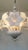 Vintage Italian White Murano Styled Calla Lilly Chandelier Brass Lighting 1970s For Sale - Image 9 of 17