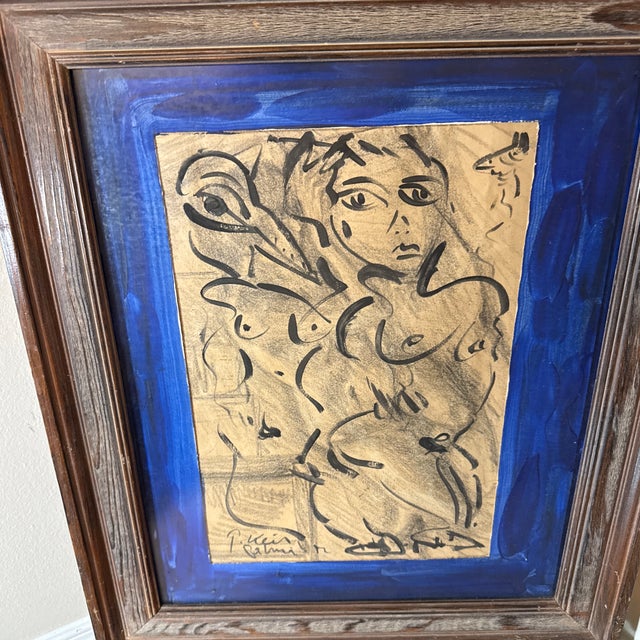 1970s 1970s Peter Keil Original Signed Abstract Figurative Painting For Sale - Image 5 of 8