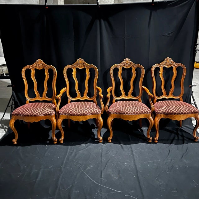 French Louis XV Style Walnut Dining Chairs- Set of 8 For Sale - Image 12 of 12