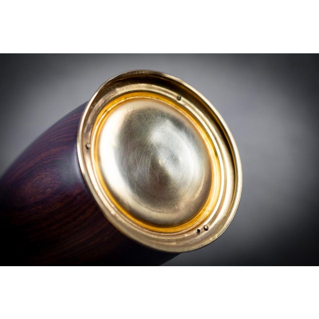 Turned Wood and Gilt Brass Thermos Jug by Aldo Tura for Macabo, 1950s For Sale - Image 10 of 11