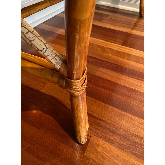 Brown Vintage Bohemian Boho Chic Rattan Bamboo Writing Desk For Sale - Image 8 of 12