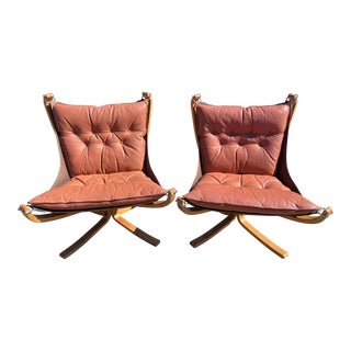 Mid Century Sigurd Ressell for Vatne Möbler Falcon Chairs - a Pair For Sale