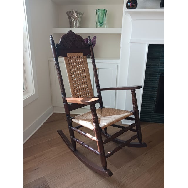 Late 20th Century JFK Replica Hand-Crafted Rocking Chair For Sale - Image 4 of 4
