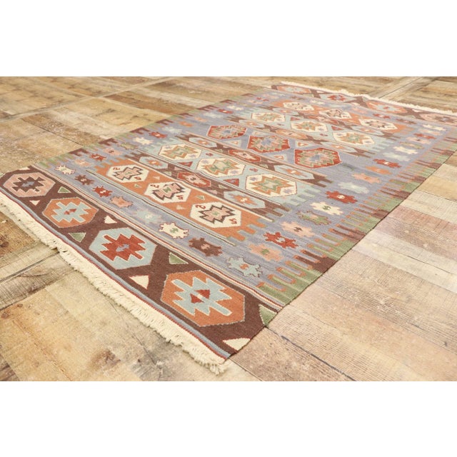 Vintage Persian Shiraz Kilim Rug - 03'08 X 05'07. For Sale In Dallas - Image 6 of 9