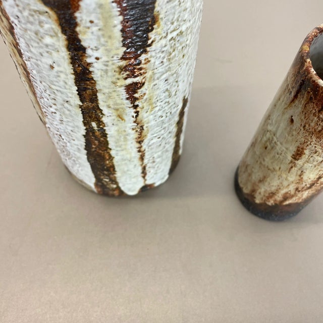 Ceramic Studio Pottery Tube Vase from Gerhard Liebenthron, Germany, 1970s, Set of 2 For Sale - Image 9 of 18