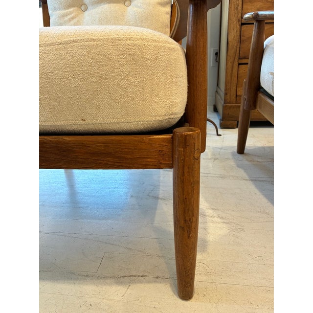 Pair of Wood and Upholstered Armchairs, 1940s/50s, France For Sale - Image 13 of 17