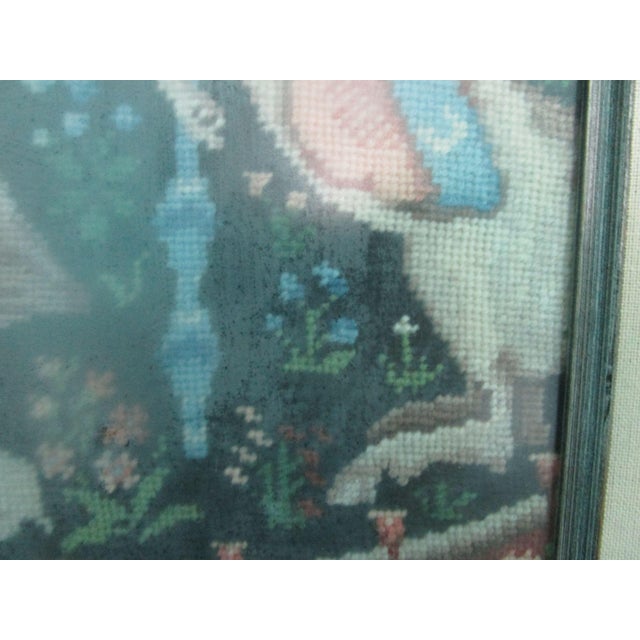 My Only Desire the Lady and the Unicorn Vintage Finished Needlepoint Framed Under Glass For Sale - Image 11 of 16