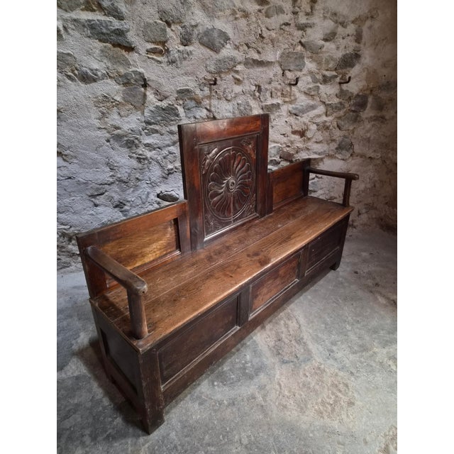 Antique French Folk Art Bench, 1800s For Sale - Image 17 of 18