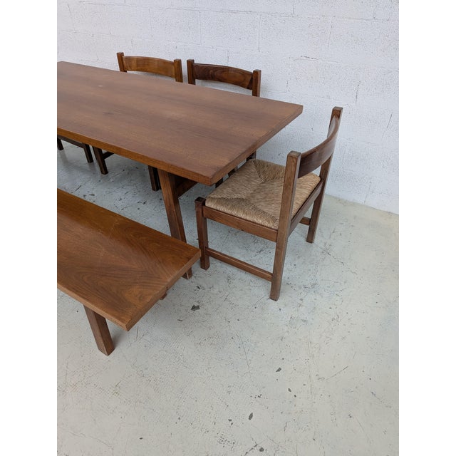 Brown Walnut Torbecchia Dining Table and Chairs by Giovanni Michelucci for Poltronova, 1960s, Set of 6 For Sale - Image 8 of 11