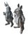 A Pair of Vintage Cast Iron Anthropomorphic Hare and Mouse Garden Statues For Sale In West Palm - Image 6 of 12