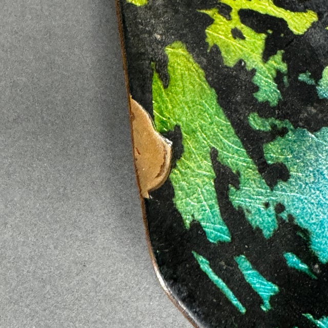 Vintage 60s 70s Mid-Century Modern Electric Tiger Stripe Enamel on Copper Bowl Candy Dish For Sale - Image 9 of 12