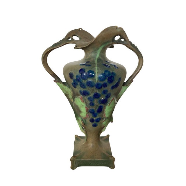 A Art Nouveau Porcelain Vases from Amphora, 1900, Set of 2 For Sale - Image 3 of 18