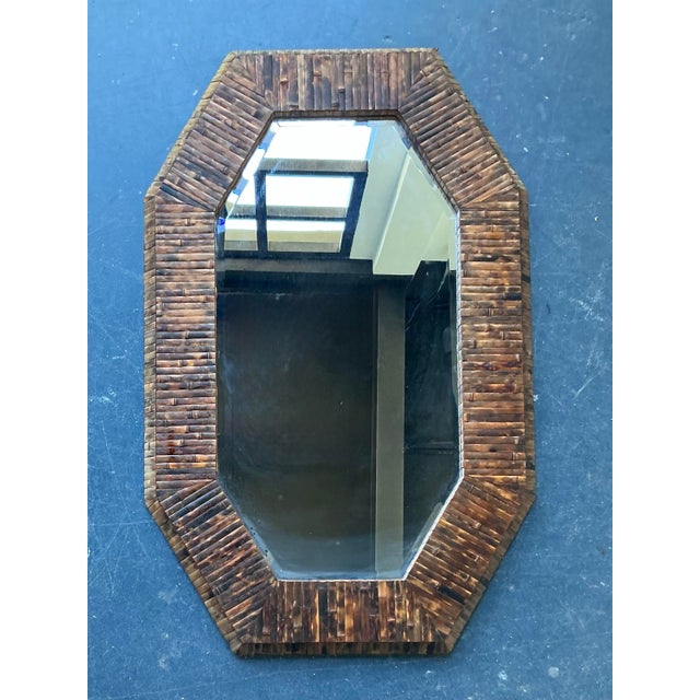 Vintage Boho Harrison Van Horn Split Bamboo Octagon Mirror For Sale - Image 9 of 12