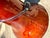 Hand-Blown 20" Amber Red Art Glass Trumpet Vase Applied Serpentine Spiral For Sale - Image 12 of 18