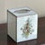 Offering a lovely stained glass tissue box cover with painted floral motif from the late-20th century. A nice crisp white...
