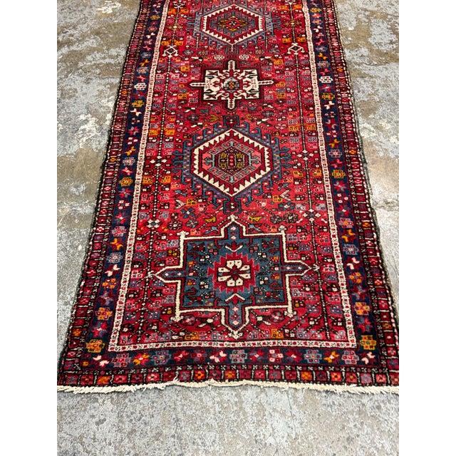 3ft 1in × 10ft 10in Karajeh Heriz Persian Rug, Circa 1930's For Sale - Image 11 of 12