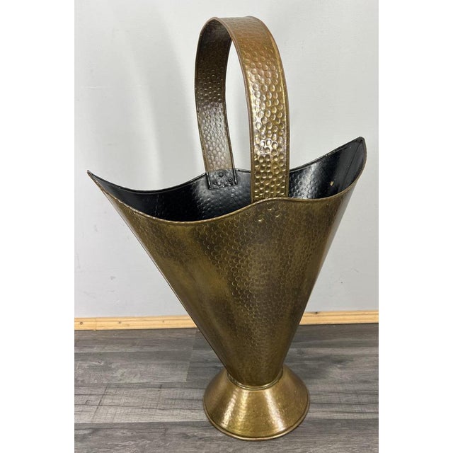 Vintage French Style Copper and Hammered Brass Umbrella Stand For Sale - Image 12 of 12