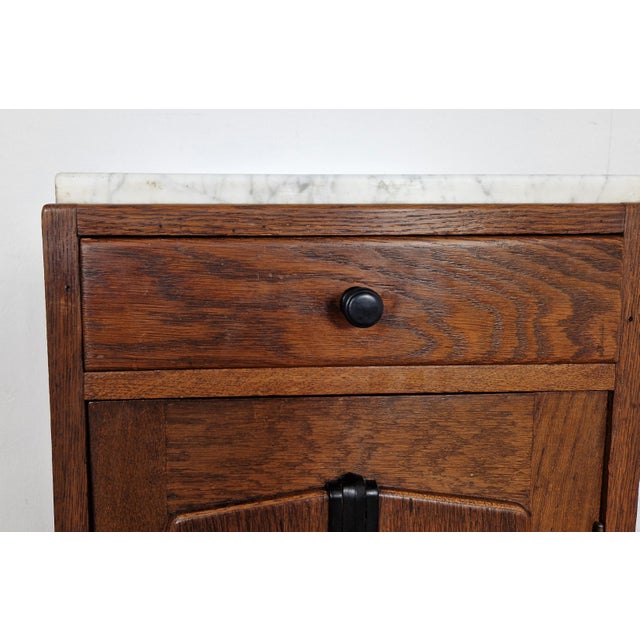 Vintage Art Deco Nightstand with Marble Top, 1930s For Sale - Image 3 of 12
