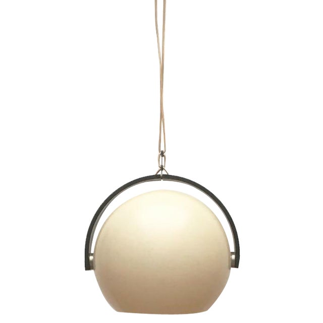 Mid-Century Swiss Space Age Plastic & Plywood Pendant Lamp from Temde, 1960s For Sale